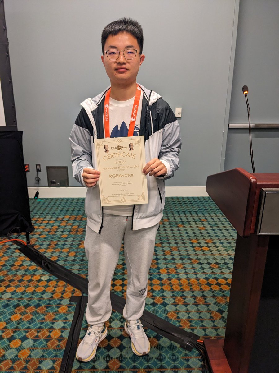 Tobias Kirschstein (@tobiaskirschst1) on Twitter photo Congrats to <a href="/MR_Zhiwen_Chen/">zhiwen chen</a> and Linzhou Li for winning the NeRSemble benchmark challenges with their TaoAvatar and RGBAvatar methods!
Well-deserved first places!
#CVPR2025 Congrats to <a href="/MR_Zhiwen_Chen/">zhiwen chen</a> and Linzhou Li for winning the NeRSemble benchmark challenges with their TaoAvatar and RGBAvatar methods!
Well-deserved first places!
#CVPR2025
