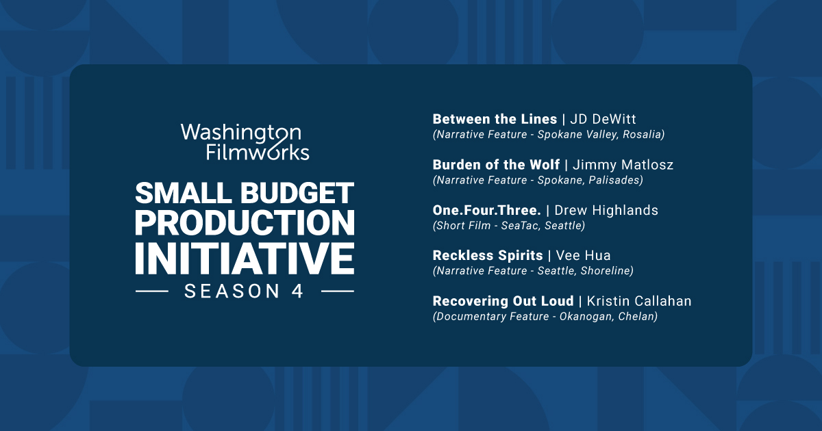 Washington Filmworks is excited to announce the projects conditionally approved by our Board of Directors in Season 4 of the Small Budget Production Initiative (SBPI).

🔗 Learn more about the SBPI at washingtonfilmworks.org/small-budget-p…