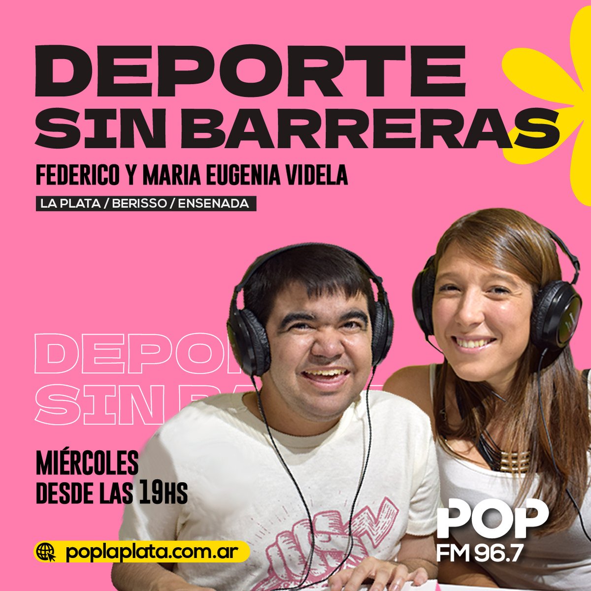 Desde las 19 hs "Deportes sin barreras" por una vida sin límites, con la conducción de Federico y Maria Eugenia Videla en vivo por POP Radio #LaPlata 

Escucha en FM 96.7 o desde la web  
📻 POPLaPlata.com.ar