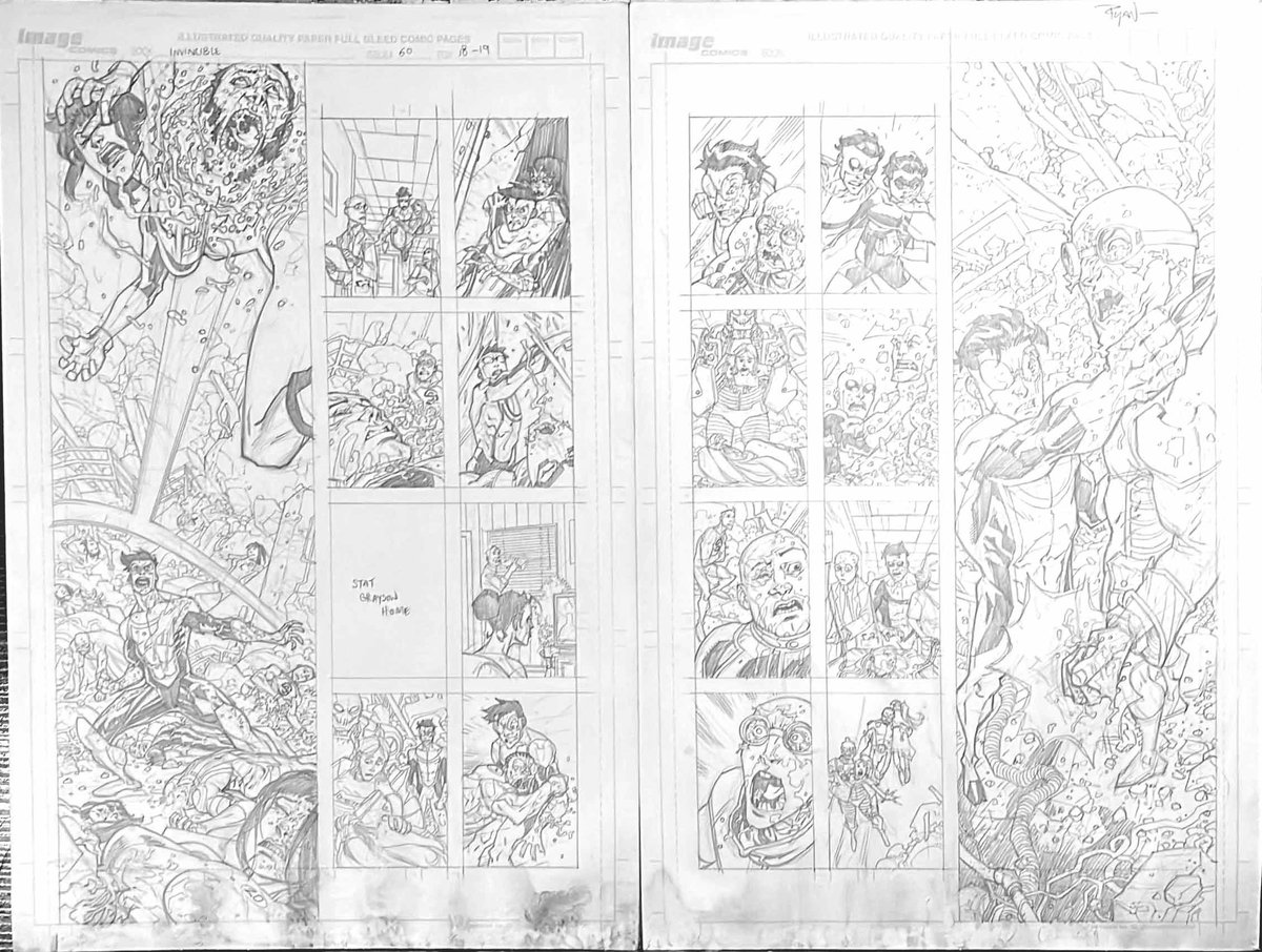 Invincible 60 page 18-19 Original Comic Art Ryan Ottley two Page Splash DAMAGED | eBay buff.ly/ejcTBDB