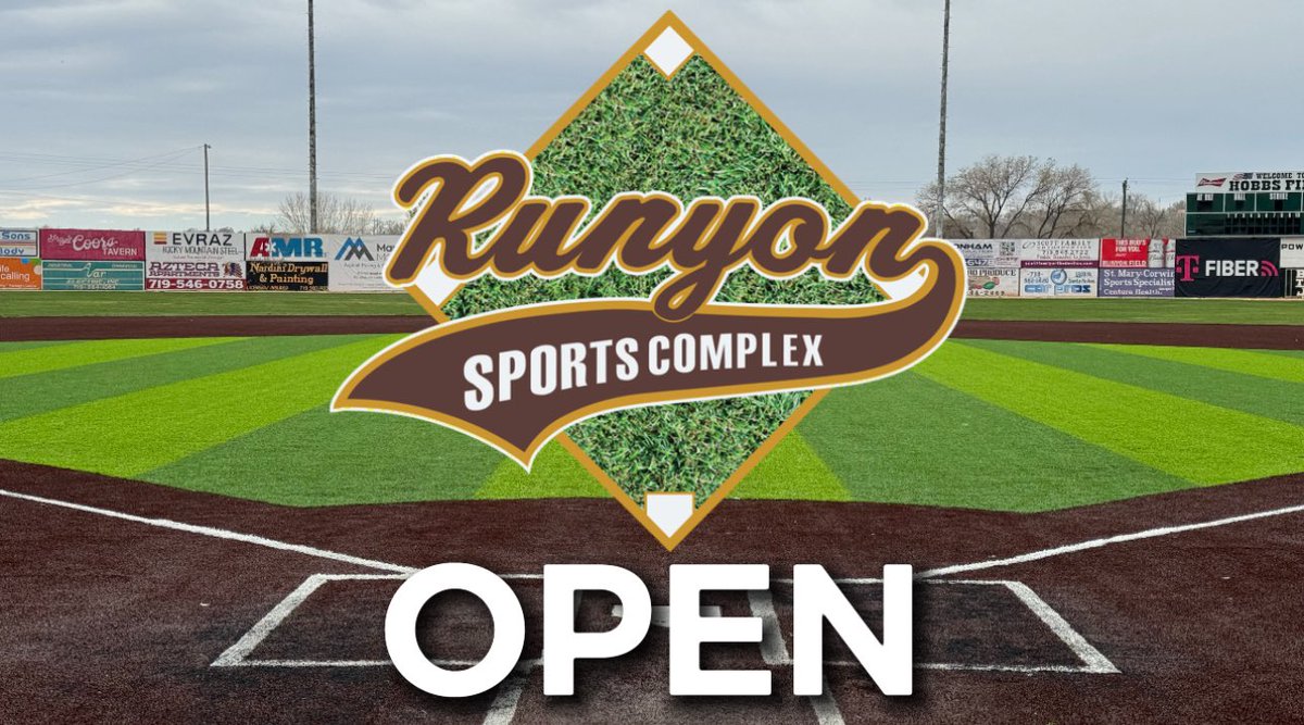 Runyon Sports Complex is open today for all regularly scheduled activities.
