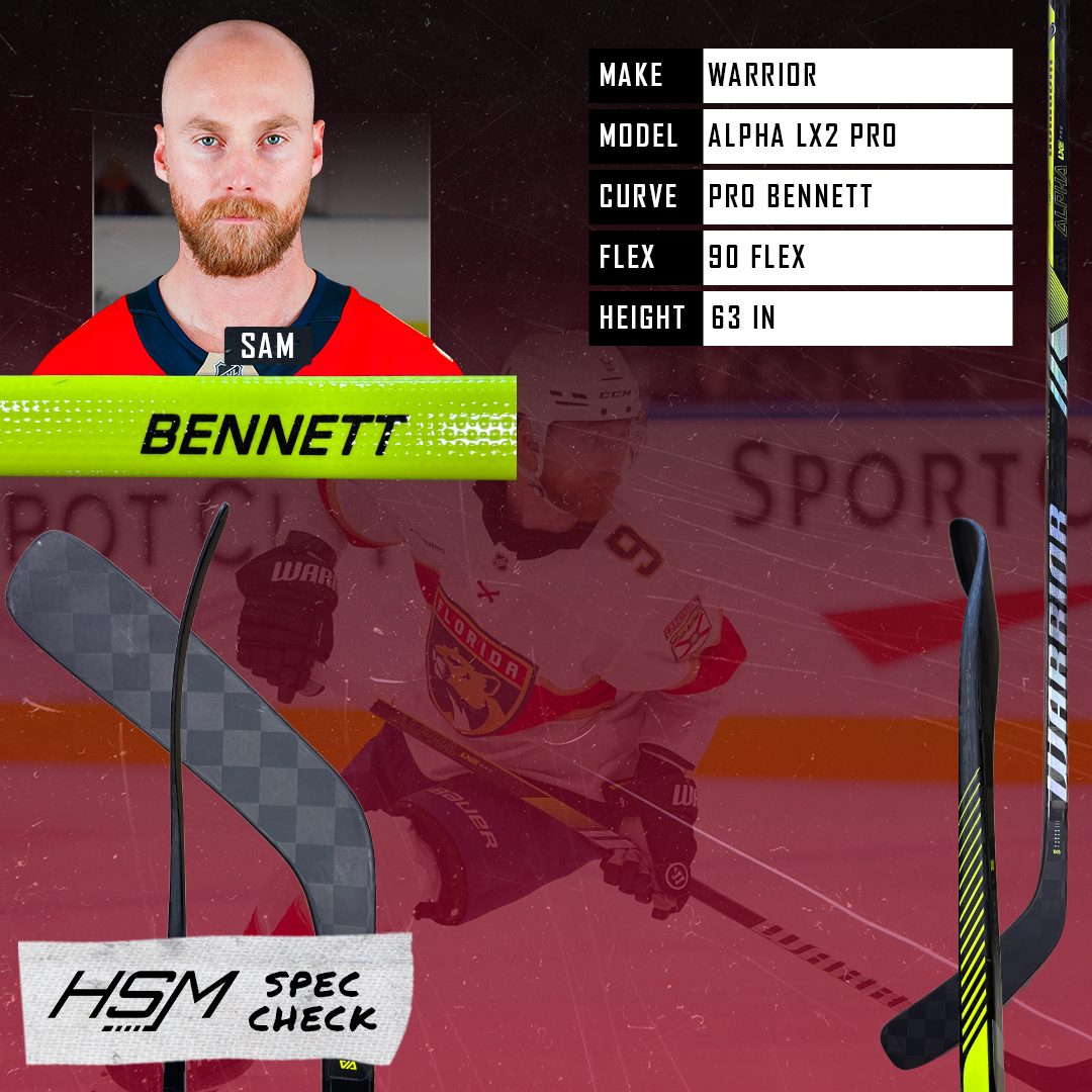 HockeyStickMan's tweet image. Spec Check: Sam Bennett 🐈🔥
Playoff beast, 20 pts in 20 games this year. Now rocking a Warrior LX2 Pro w/ a wild custom curve (P46 x Malkin toe), 90 flex, 63&quot;. Can he help bring the Cup home again?
#TimeToHunt #SpecCheck