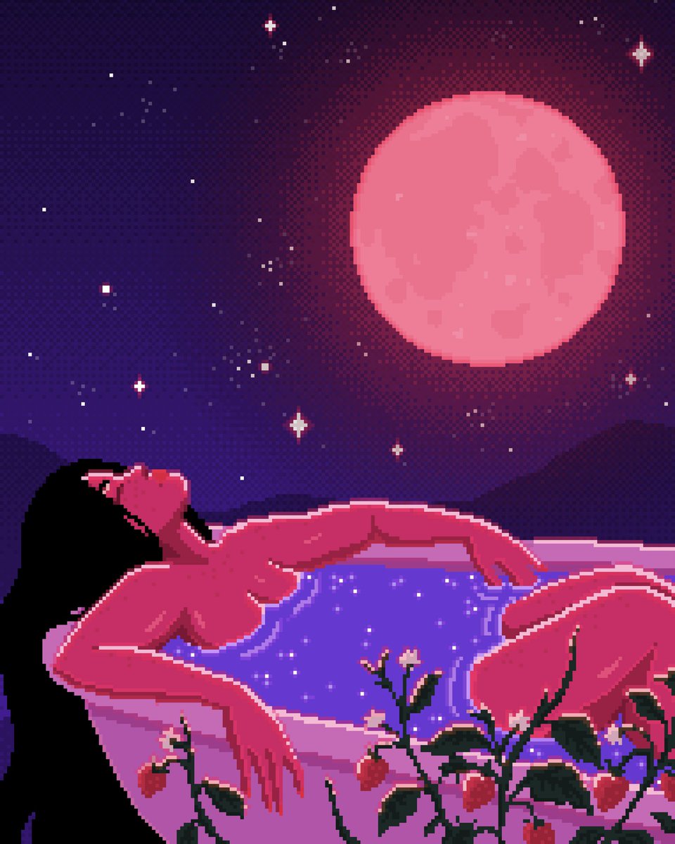 eisenbergrobin's tweet photo. full strawberry moon in 8bit 🍓💕👾 https://t.co/VSggje8doD