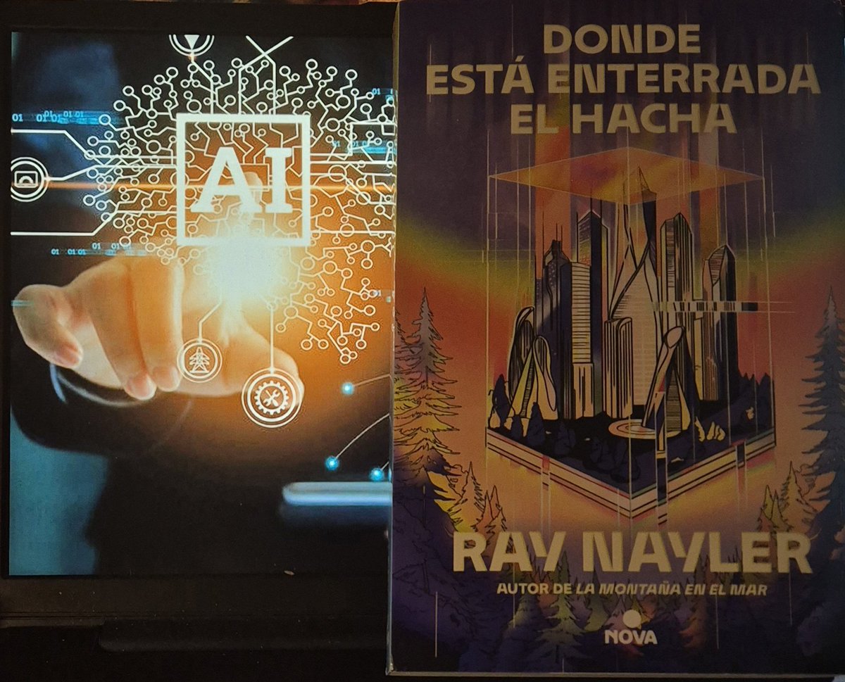 MientrasleoS's tweet photo. "Donde está enterrada el hacha" 
Ray Nayler
"El Norteamérica, en el otro extremo del mundo, crece un arbusto de creosota que brotó de una semilla hace casi doce mil años".
#loqueleo
@NovaCiFi https://t.co/YhNhqhYDLp