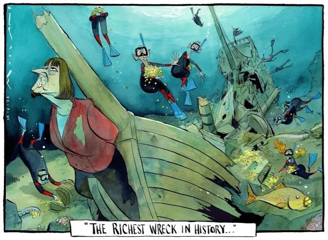 Cartoon4sale's tweet photo. Morten Morland @mortenmorland on #RachelReeves #AutumnStatement #SpendingReview @thetimes – political cartoon gallery in London https://t.co/dePcTdovuE https://t.co/4K0KlpAygw