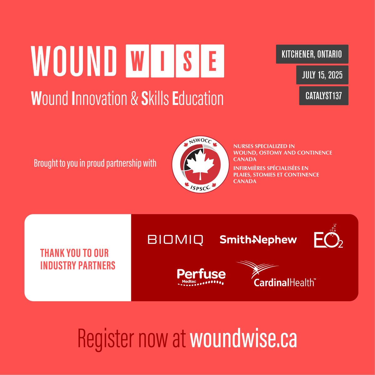 Ready to upskill your wound care?

Introducing #WoundWISE, Canada's hands-on skills lab series for #healthcare, in partnership with NSWOCC! Direct #training, #bestpractices + an NSWOCC-issued certificate of attendance. 

Join us July 15 in #Kitchener.
hubs.li/Q03rMHq00
