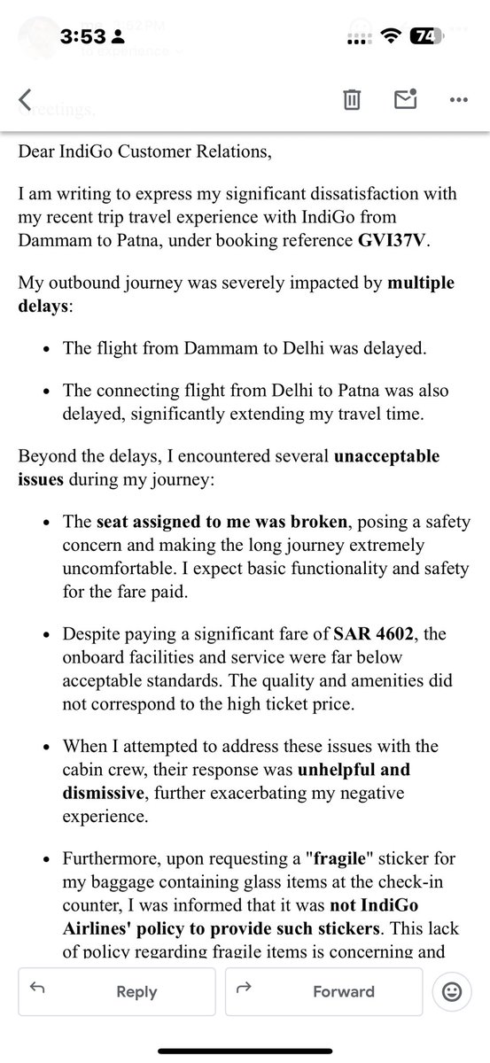 shaad_95's tweet photo. @MEHUL5890594592 @IndiGo6E @MoCA_GoI @IndiGo6E No response https://t.co/fQOVyBaZtc