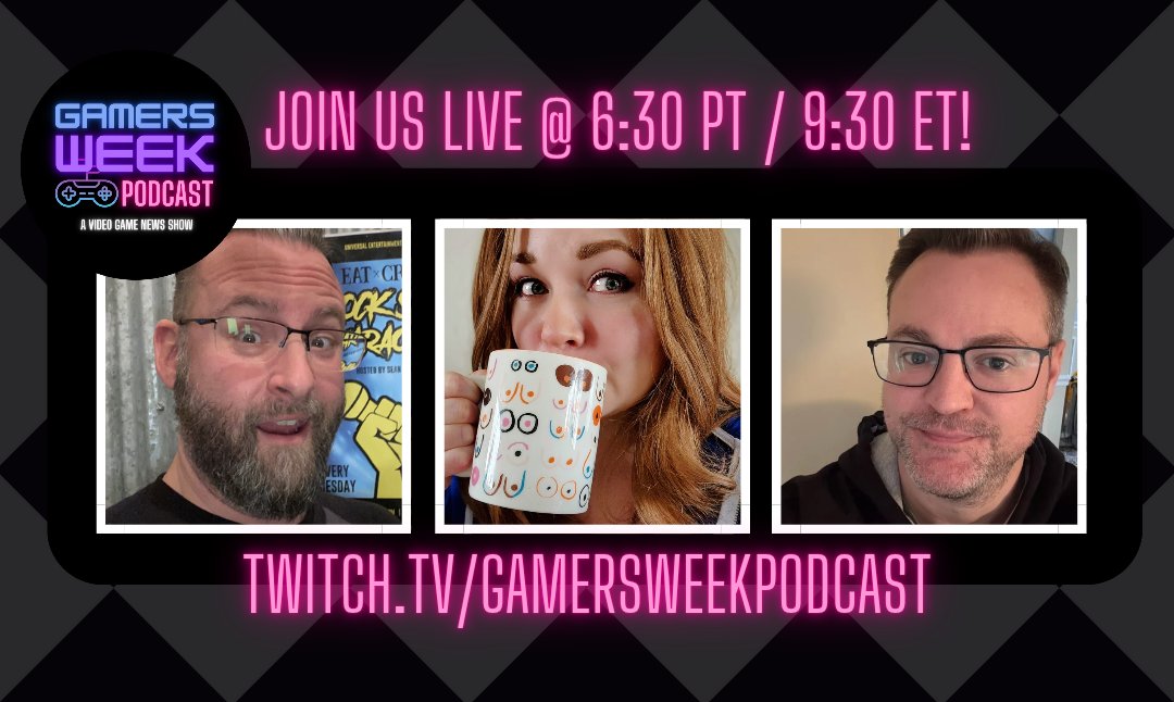 Join us tonight for our live recording of episode 169!

We'll be talking about:

- #SummerGameFest
- Putting staples into #NintendoSwitch2 🤦‍♂️ 
- Perfume for #gamers 👃

See you there!

twitch.tv/gamersweekpodc…