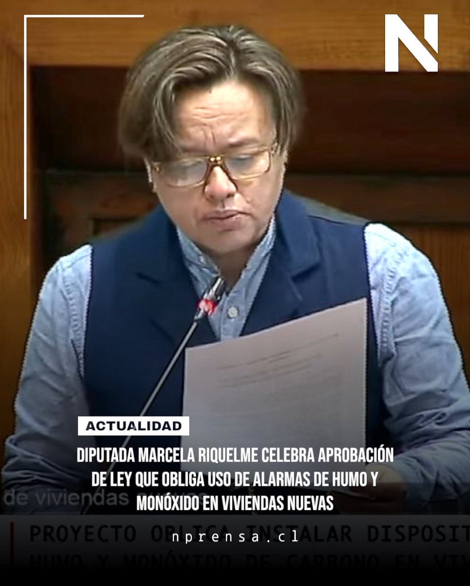 N Prensa (@n_prensacl) on Twitter photo ⚡ La Cámara aprobó con 124 votos a favor el proyecto que obliga a instalar alarmas de humo y monóxido de carbono en viviendas nuevas y otras edificaciones. La diputada <a href="/Marcemomo/">MarcelaRiquelmeAliaga - Diputada Distrito 15</a> celebró el avance. (1/6) ⚡ La Cámara aprobó con 124 votos a favor el proyecto que obliga a instalar alarmas de humo y monóxido de carbono en viviendas nuevas y otras edificaciones. La diputada <a href="/Marcemomo/">MarcelaRiquelmeAliaga - Diputada Distrito 15</a> celebró el avance. (1/6)