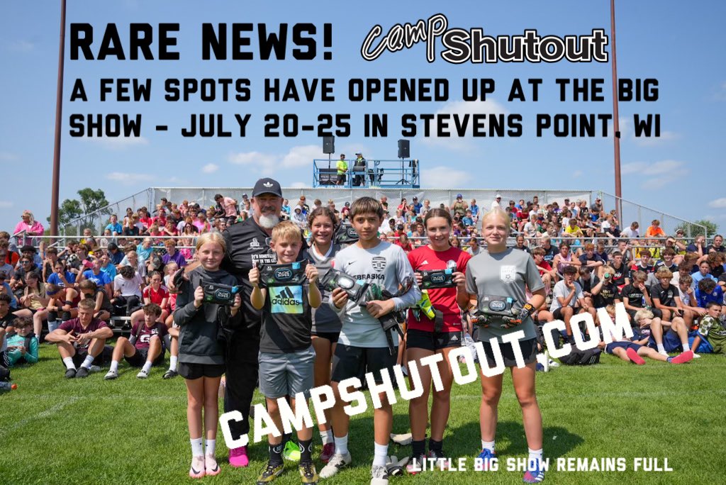 A few spots are open…likely gone by tonight. Became available at 3:00 pm CST today. #campshutout