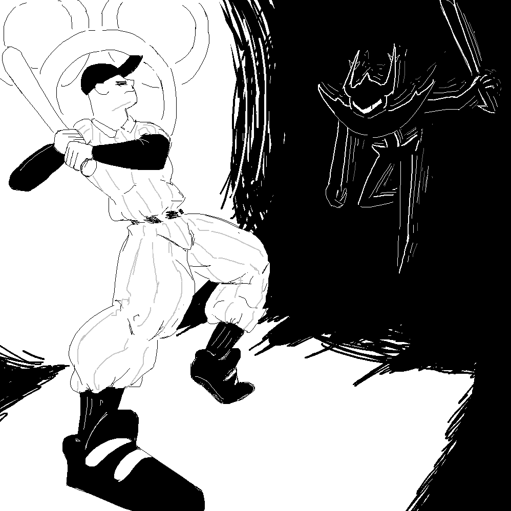 ButtNobel's tweet image. Holy Knights, Batter up.
A super quickie cause of a synapse my brain produced.
#deltarunespoilers