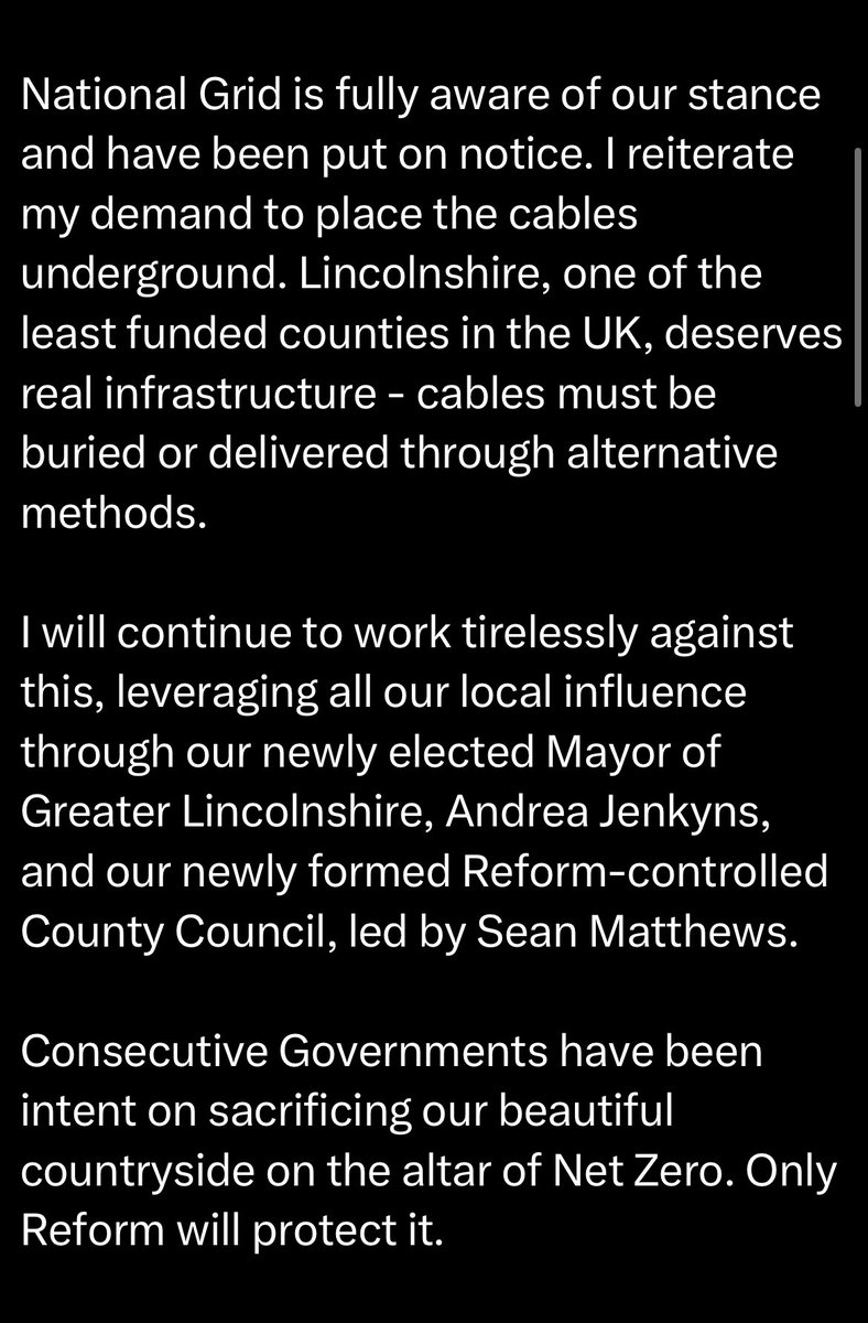 ReformDaily_'s tweet photo. ⚠️ National Grid’s updated proposals for the Grimsby-Walpole line are “deeply disappointing,” says Richard Tice

“They fail to address the concerns of Lincolnshire residents.” ⬇️

The countryside deserves better than being ignored

#Lincolnshire #GreatGridUpgrade #ReformUK https://t.co/ovkfexS92l