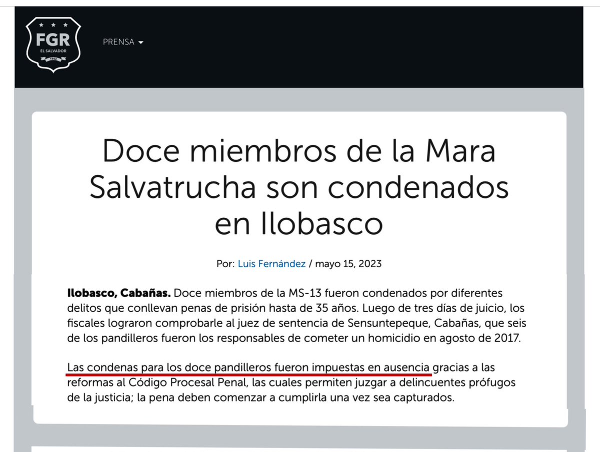 romeoauerbach's tweet photo. #ATENCIÓN DESENMASCARANDO

a los supuestos medios:

@EDHNoticias @prensagrafica y activistas

Se han dado a la tarea de desinformar que el pandillero José Eliseo Amaya Palacios condenado EN AUSENCIA quedo en libertad de alguna manera (culpando al gobierno) y acaba de ser detenido en EEUU por ICE

NUNCA ESTUVO ENCARCELADO AQUI

La noticia de la FGR de mayo de 2023 la pueden verificar por medio de este link

https://t.co/nuzIanv5ik