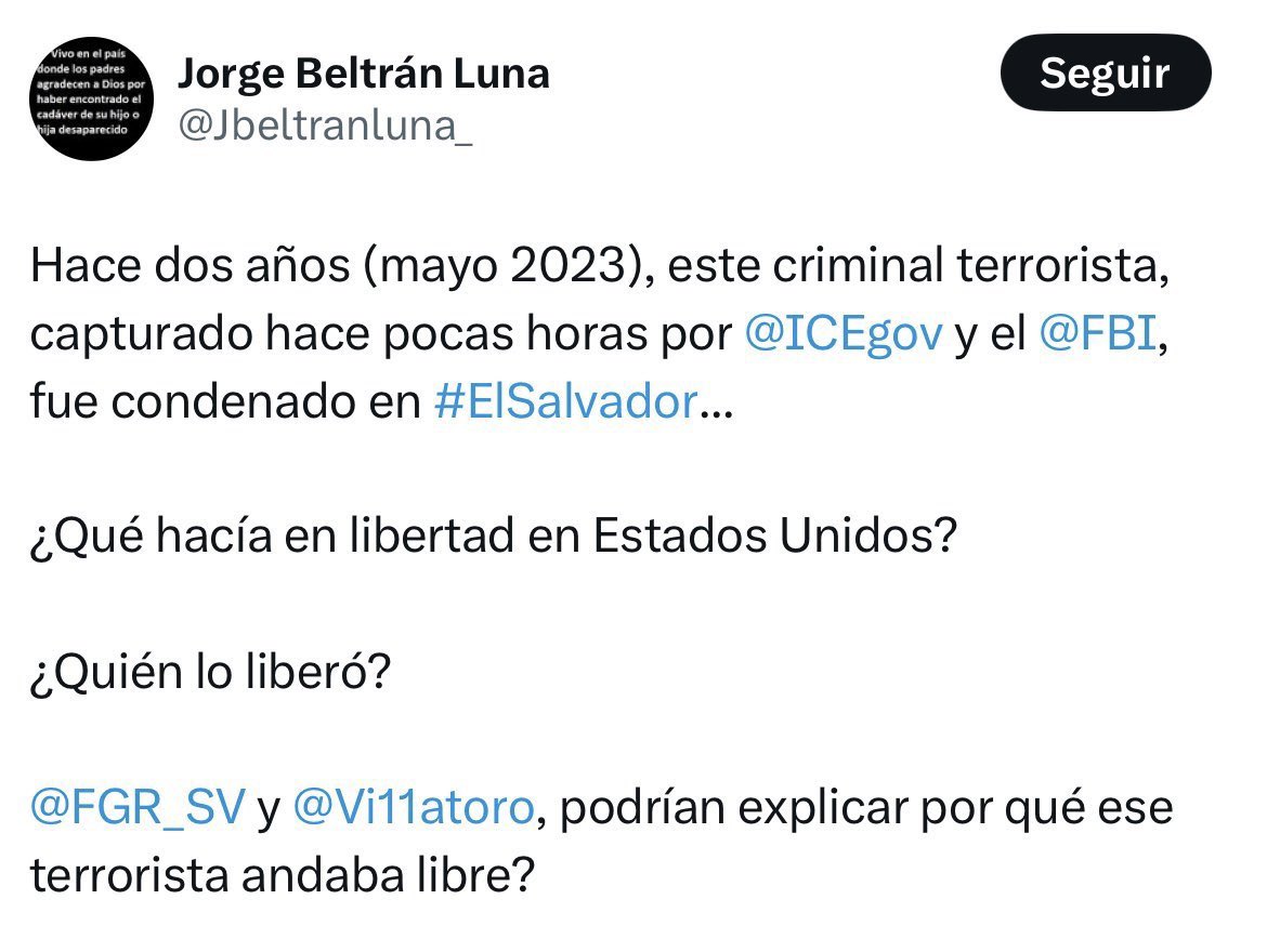 romeoauerbach's tweet photo. #ATENCIÓN DESENMASCARANDO

a los supuestos medios:

@EDHNoticias @prensagrafica y activistas

Se han dado a la tarea de desinformar que el pandillero José Eliseo Amaya Palacios condenado EN AUSENCIA quedo en libertad de alguna manera (culpando al gobierno) y acaba de ser detenido en EEUU por ICE

NUNCA ESTUVO ENCARCELADO AQUI

La noticia de la FGR de mayo de 2023 la pueden verificar por medio de este link

https://t.co/nuzIanv5ik