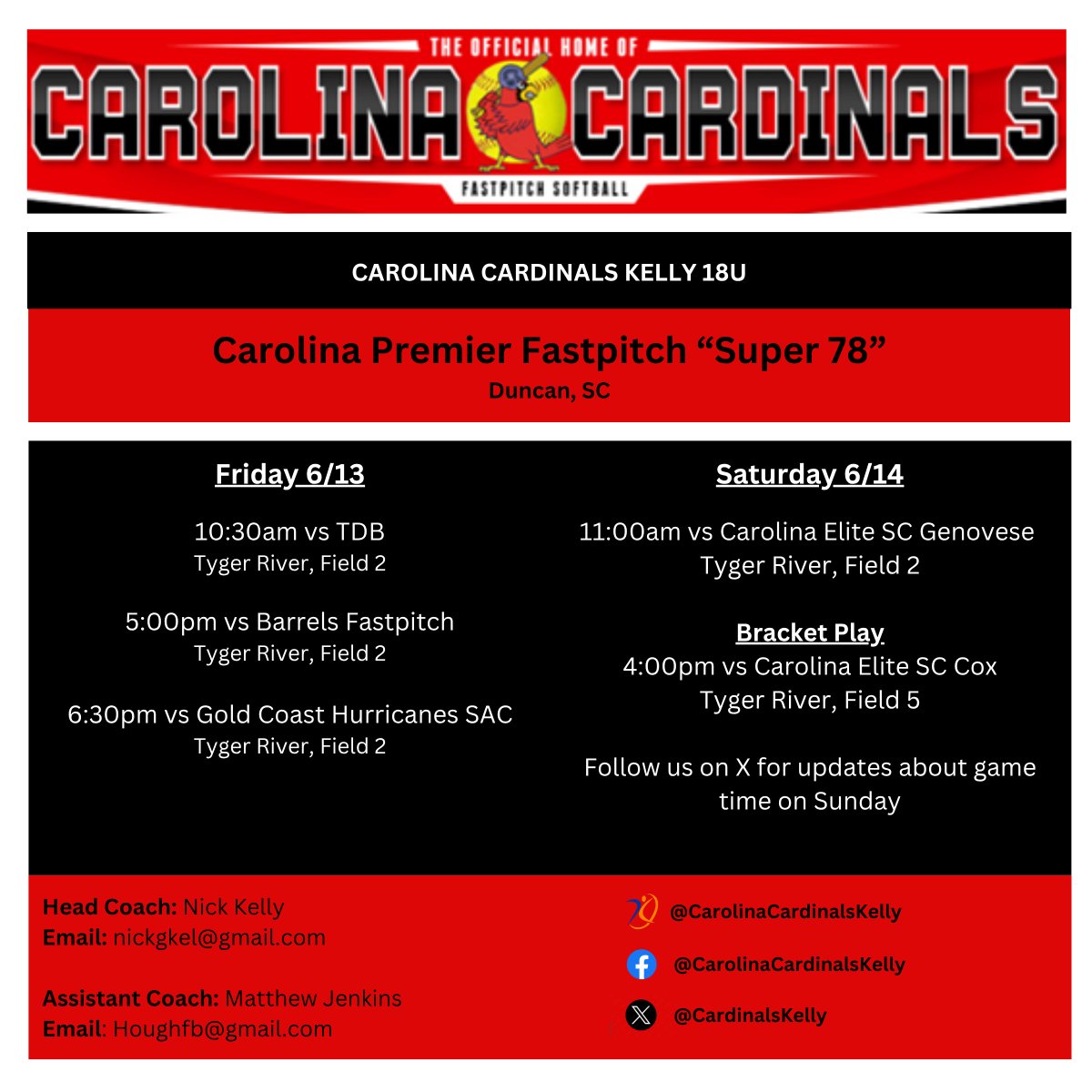 After a great first weekend excited to see us compete at the Super 78 at Tyger River! <a href="/rebeccamurray_/">Rebecca Murray</a> <a href="/CoachMoWyatt/">Morgan Wyatt</a> <a href="/TusculumSB/">Tusculum Softball</a> <a href="/kara_shutt/">Kara Shutt</a> @coachzrobbins <a href="/LRSoftball/">Lenoir-Rhyne Softball</a> <a href="/LaurenC0nway/">Lauren Conway</a> <a href="/newberrysb/">Newberry College SB</a> <a href="/CoachpooleU/">CoachPoole_USCA</a> <a href="/CoachJDeitz/">Jason Deitz</a> <a href="/Coach_M_Booth/">Meredith Booth</a> <a href="/AliciaDorgan/">Alicia Dorgan</a> <a href="/SierraVanzant/">Sierra Vanzant-Cheek</a> <a href="/CoachJackieHuff/">Coach Jackie Huff</a>