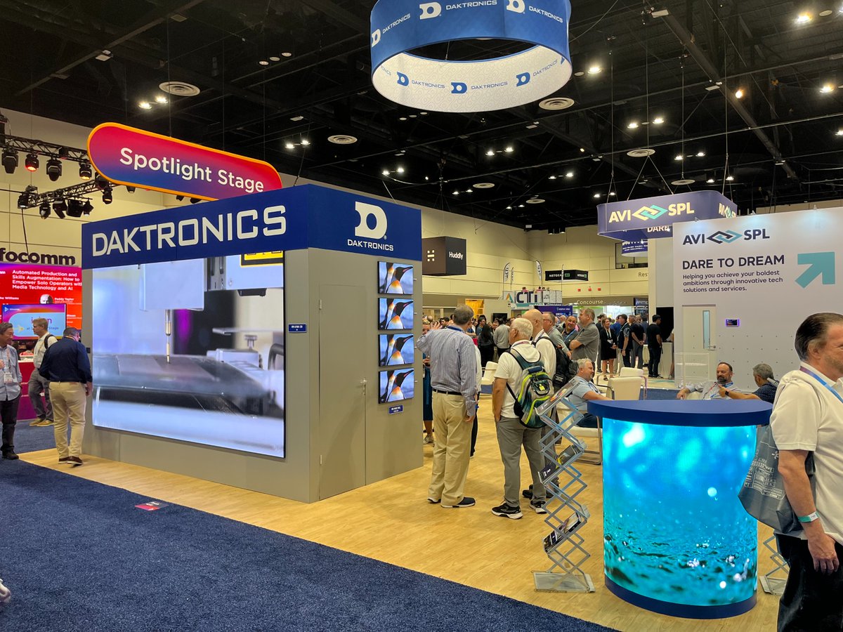 Daktronics's tweet image. We're ready for #InfoComm in Orlando! Stop by Booth #4233 to talk Flip Chip COB,  #dvLED and more technology trends for video displays. Find out more about what's in our booth:
ow.ly/xqby50W7YL2 @InfoComm