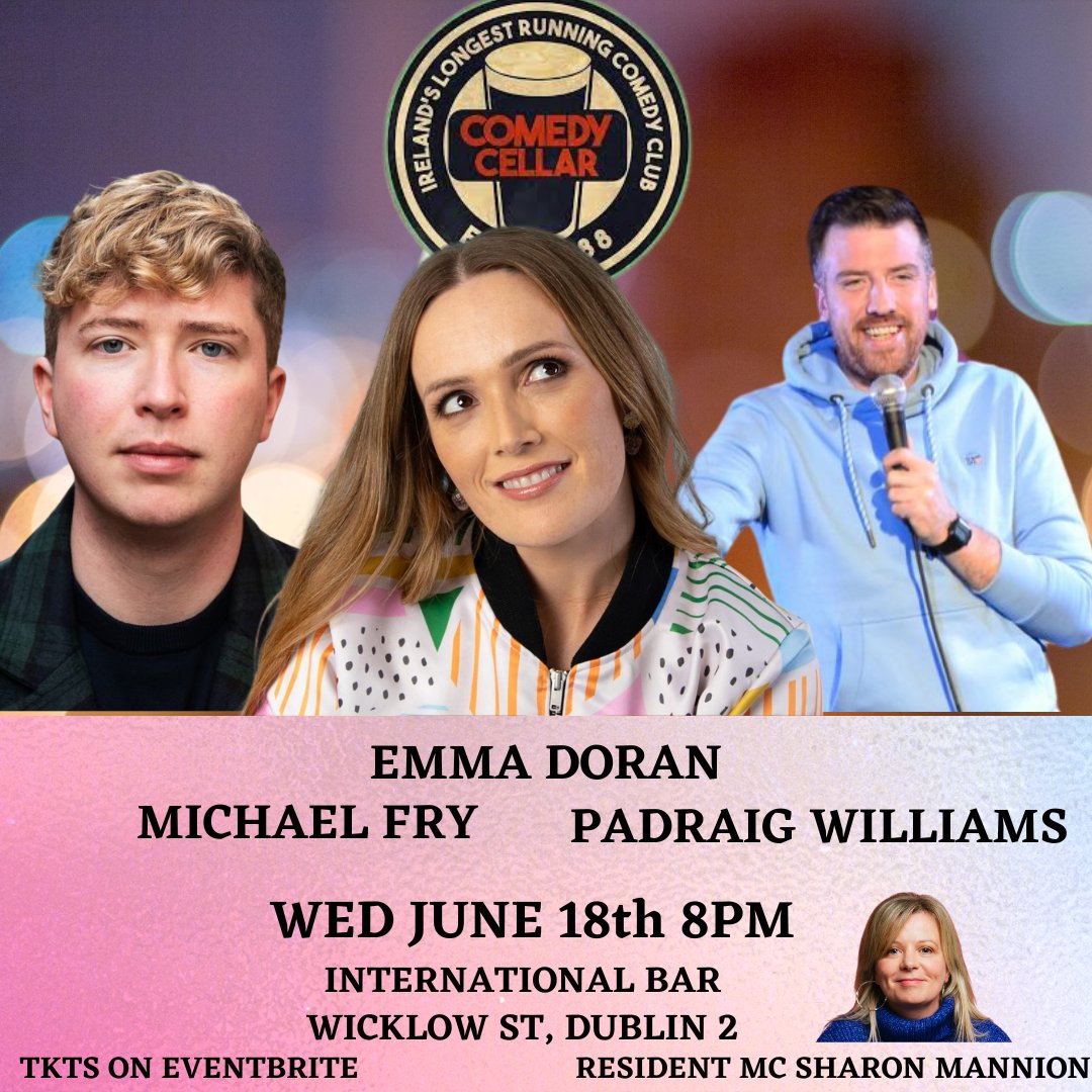 SharonMannion2's tweet image. Beautiful night @DubComedyCellar โค๏ธ but all roads lead to Beyoncรฉ ๐ as I MIGHT have mentioned ๐
Back next Wed June 18th 8PM With a DOUBLE HEADLINE special ๐
๐ฅEMMA DORAN๐ฅ
๐ฅMICHAEL FRY๐ฅ
๐ฅPADRAIG WILLIAMS๐ฅ
๐ฅMC SHARON MANNION๐ฅ
๐๐
eventbrite.co.uk/e/comedy-cellaโฆ