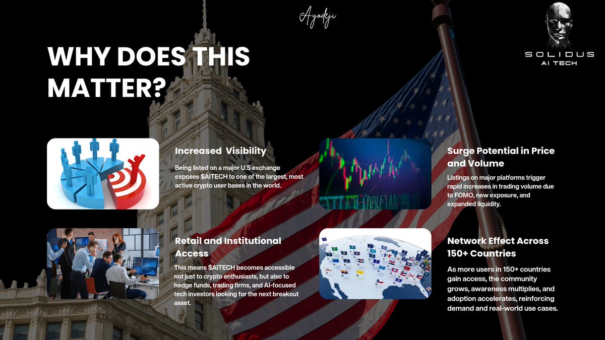 ayanlajaayodeji's tweet image. Huge news @AITECHio is Going Big

I am thrilled to announce that $AITECH is set to launch on one of the largest U.S digital major exchange.

With 10M+ users &amp;amp; $40B+ volume, this is a MASSIVE leap for #SolidusAiTech &amp;amp; the beginning of something huge.

#CryptoNews #ExchangeListing