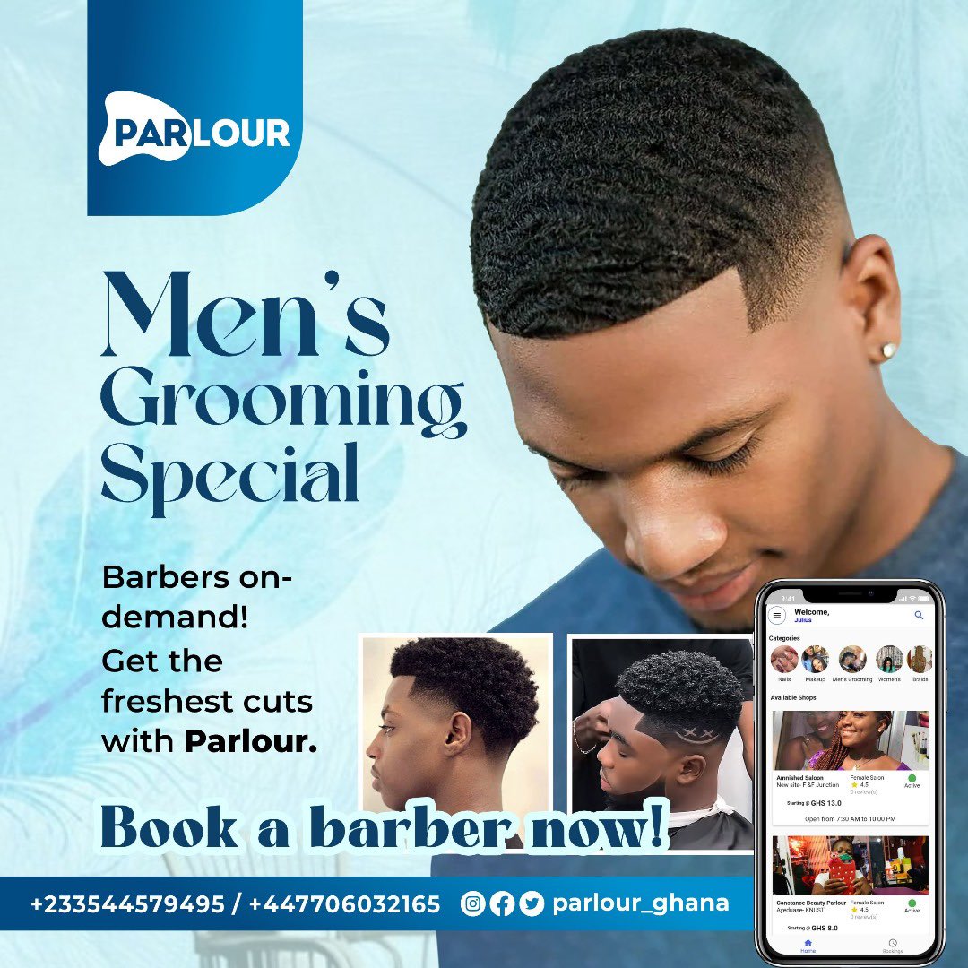 parlour_ghana's tweet image. Facts only! 🔥 Low cuts will forever be elite. The best part? You can book the sharpest barbers in your area with the Parlour App. No more “who cut your hair?” — now they’ll know 💈 📲 Skip the line. Look fresh. Stay winning.
#ParlourGhana #SharpCut #BookWithParlour