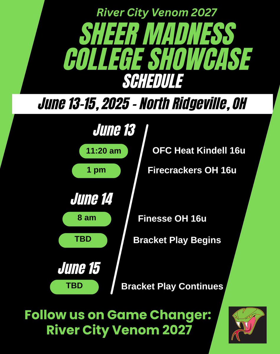 Lila Kimmel (@lila_kimmel) on Twitter photo Travel ball starts this weekend at Sheer Madness College Showcase in North Ridgeville, OH. I’m so excited to play and compete with the great competition there! I will also be attending the <a href="/ShowcaseSheer/">Select-Showcases</a> camp on Thursday! 🐍
<a href="/RCVENOM09/">River City Venom 2027</a> <a href="/IndianaSB/">Indiana Softball</a> <a href="/YSUSoftball/">Youngstown State Softball 🐧</a>
<a href="/ODUAthletics/">ODU Panthers</a> Travel ball starts this weekend at Sheer Madness College Showcase in North Ridgeville, OH. I’m so excited to play and compete with the great competition there! I will also be attending the <a href="/ShowcaseSheer/">Select-Showcases</a> camp on Thursday! 🐍
<a href="/RCVENOM09/">River City Venom 2027</a> <a href="/IndianaSB/">Indiana Softball</a> <a href="/YSUSoftball/">Youngstown State Softball 🐧</a>
<a href="/ODUAthletics/">ODU Panthers</a>