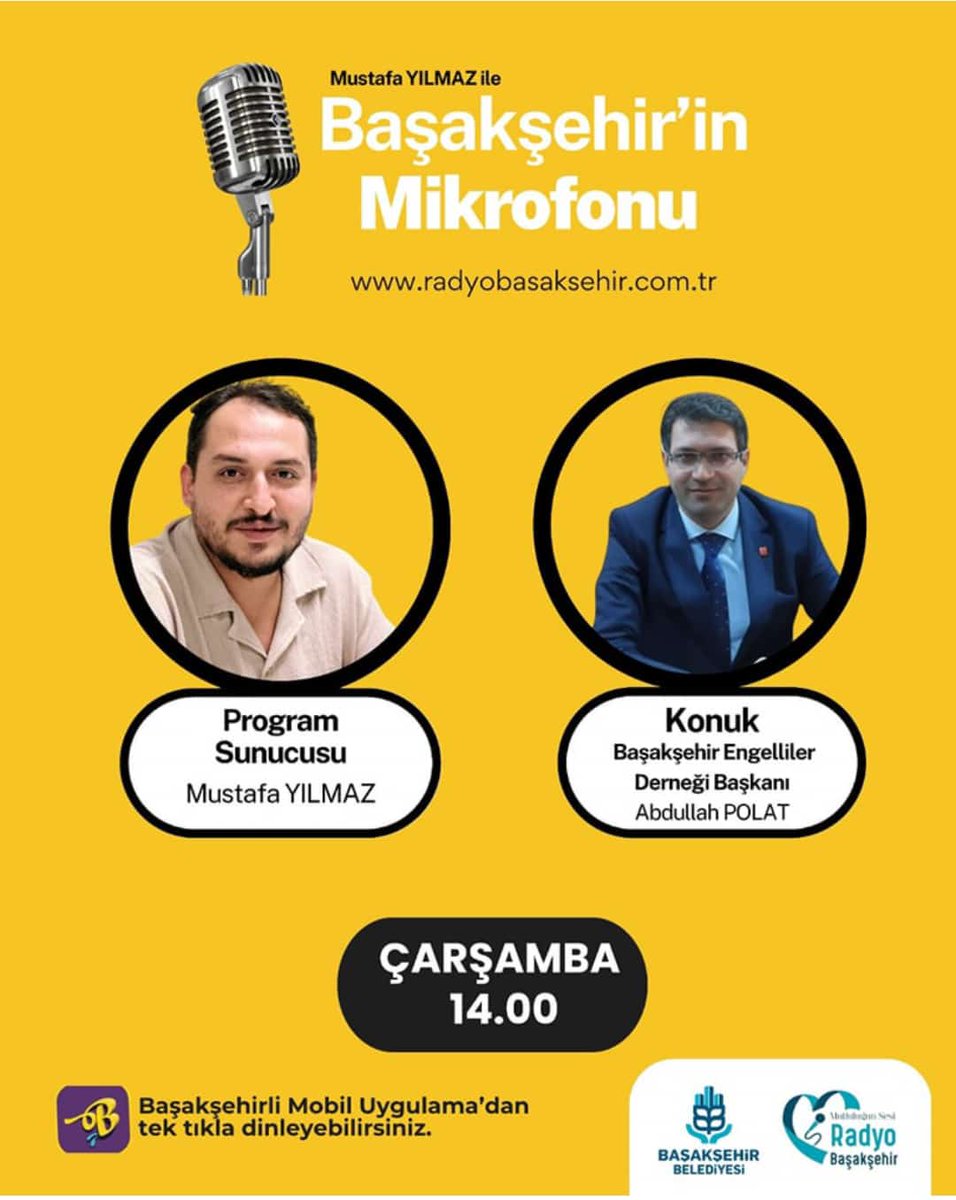 BASEDER_'s tweet photo. BAŞEDER Başkanı sayın Abdullah Polat bey bugün Başakşehir Radyosu'nun konuğu oldu Özel gereksimli bireylerin hakları ve yapılması gerekenleri hakkında program sunucusu Mustafa Yılmaz beyin sorularını cevapladı  ayrıca Derneğin Faliyetlerinden kısaca bahsetti . https://t.co/1nZw65Dcnu