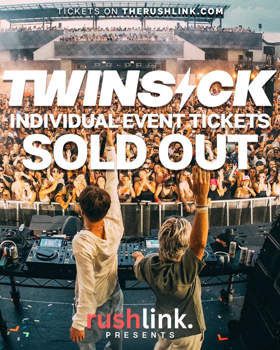therushlink's tweet image. Twinsick tickets are SOLD OUT 🚨
You can still get in with an All Access Pass, but don’t wait! The other events are moving fast. Lock in your spot now before it’s too late.