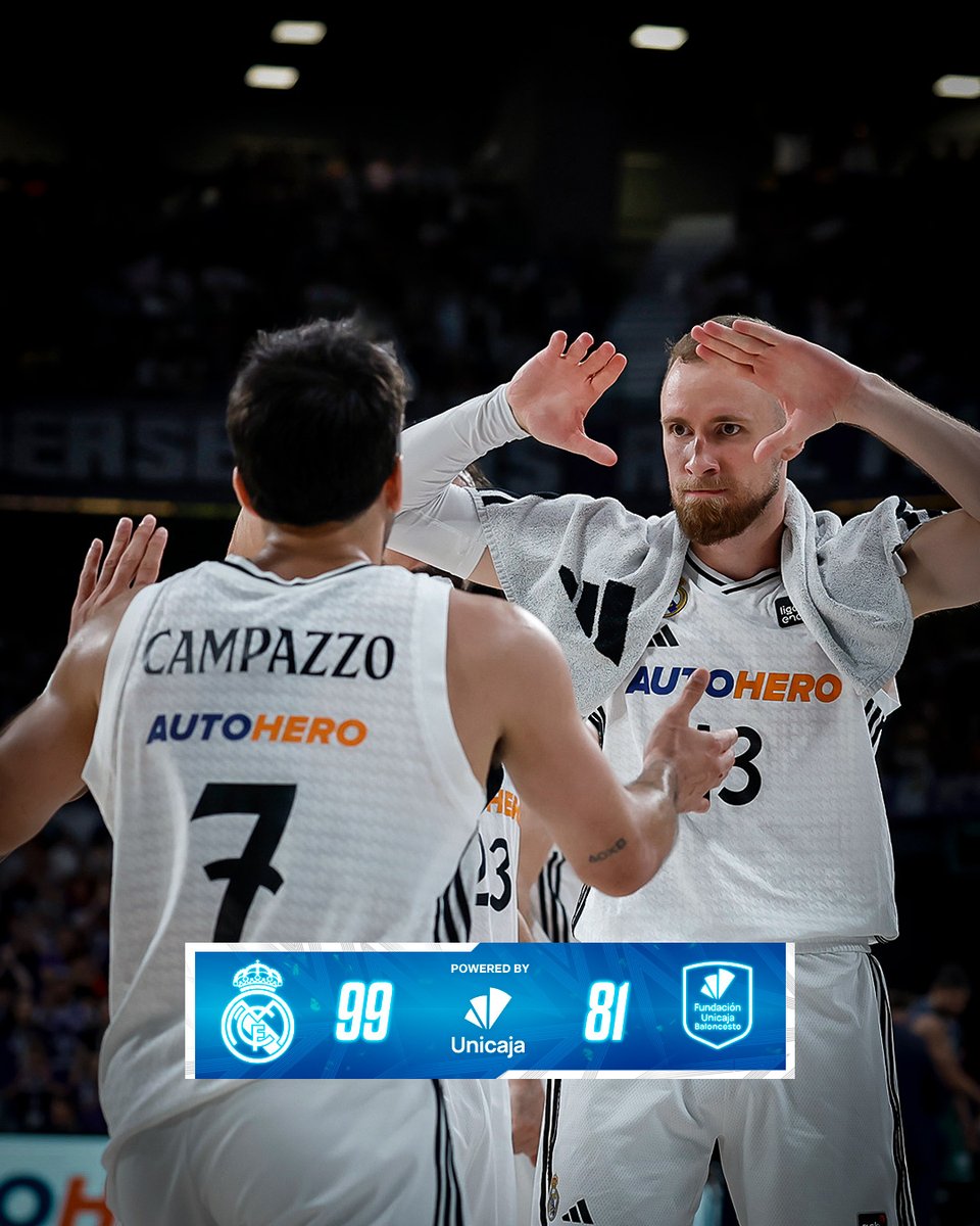 RMBaloncesto's tweet photo. 🏁 FP: @RMBaloncesto 99 - 81 @unicajaCB
@UnicajaBanco https://t.co/Sx3etzr94e
