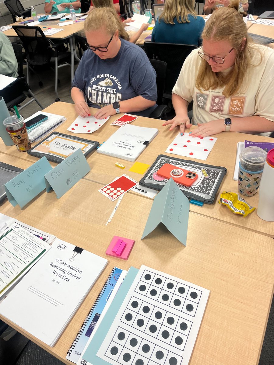 Math minds &amp; math hands at work in Lexington, SC! These incredible teachers are diving into OGAP Additive by exploring subitizing through math hands and homemade dot cards. Big thinking starting with small dots!