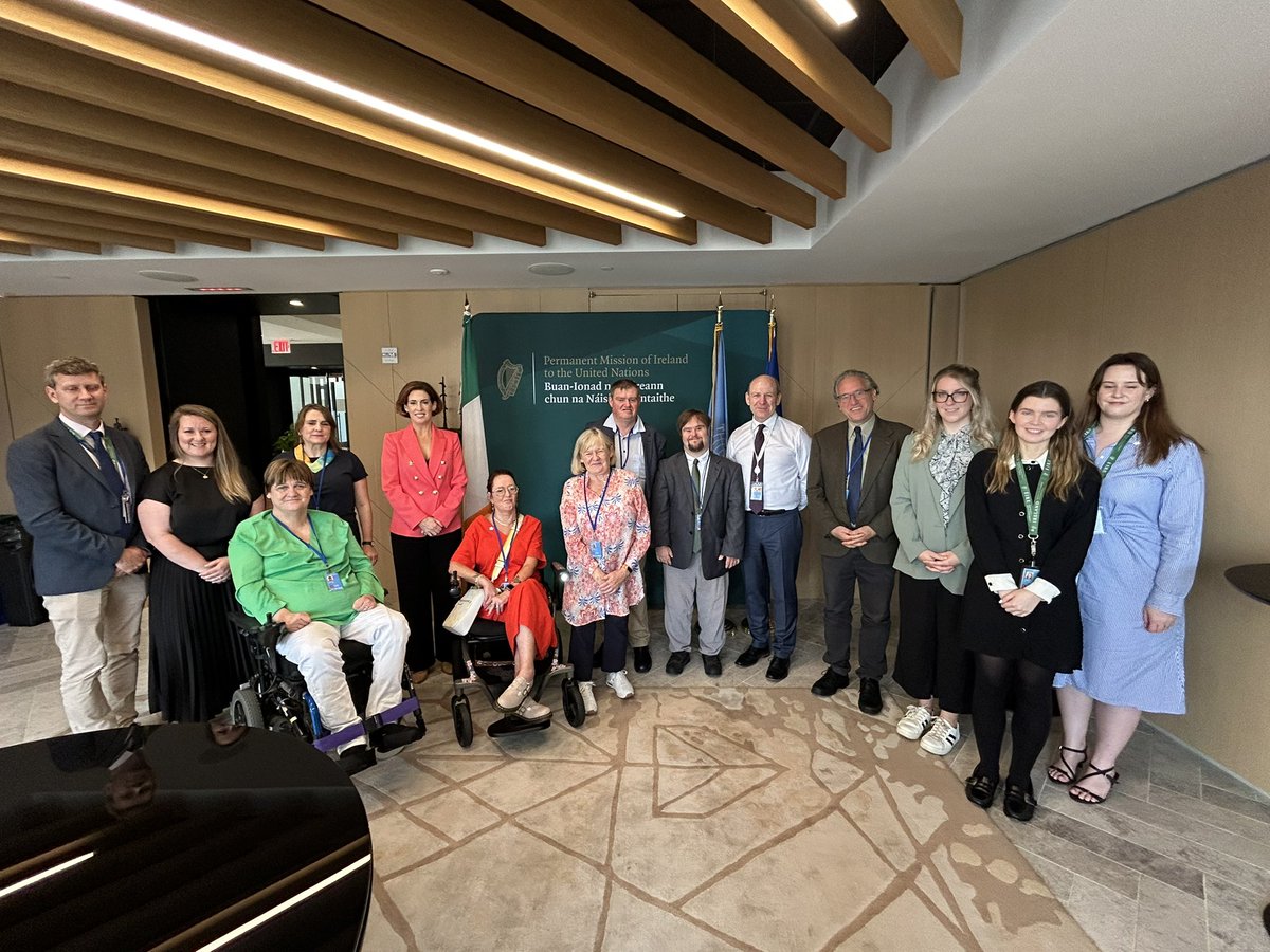 Ireland at UN (@irishmissionun) on Twitter photo Minister <a href="/1Hildegarde/">Hildegarde Naughton</a> + <a href="/IrelandAmbUN/">Fergal Mythen - Ambassador of Ireland to the UN</a> were pleased to host 🇮🇪 COSP delegation, including representatives of several of Ireland’s leading disability organisations.
Their voices are making an invaluable contribution to 🇺🇳 #COSP18 🙌 Minister <a href="/1Hildegarde/">Hildegarde Naughton</a> + <a href="/IrelandAmbUN/">Fergal Mythen - Ambassador of Ireland to the UN</a> were pleased to host 🇮🇪 COSP delegation, including representatives of several of Ireland’s leading disability organisations.
Their voices are making an invaluable contribution to 🇺🇳 #COSP18 🙌