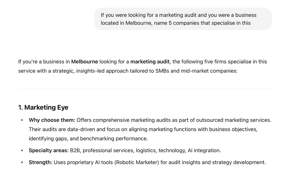 And if you are looking for a marketing audit (popular this time of year).