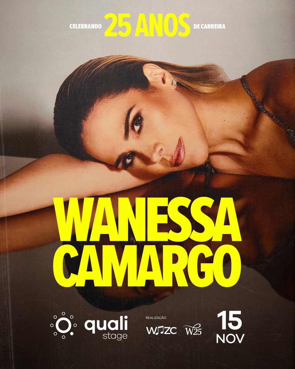 WanessaCamargo's tweet image. VENDAS ABERTAS!

No dia 15 de novembro, comemoro meus 25 anos de carreira com um show único e especial no Rio de Janeiro. Vai ter meus grandes sucessos e muitas surpresas.

🎟️ Garanta já o seu ingresso no site qualistage.com.br