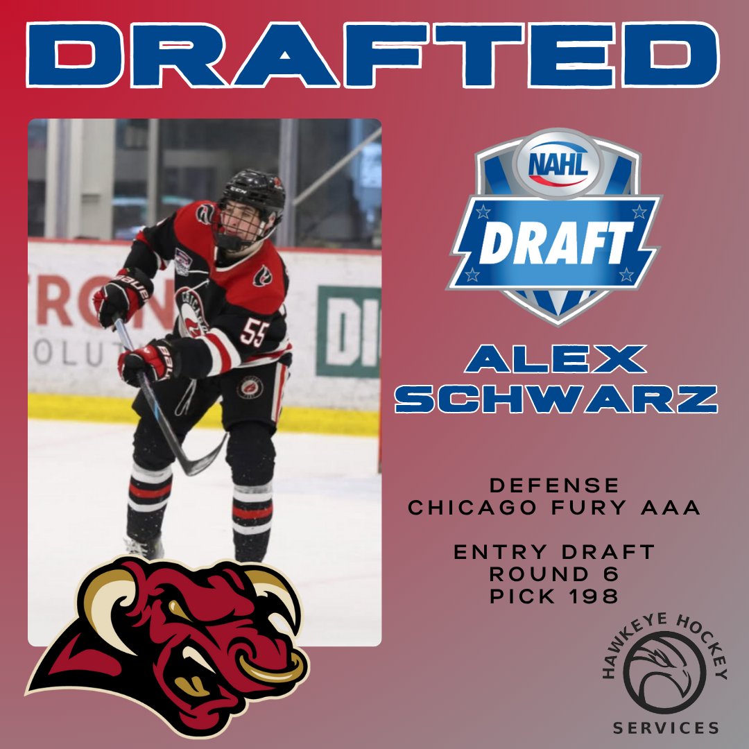 HockeyHawkeye's tweet photo. Congrats to 2007 D Alex Schwarz on being selected by the @MinotauroHockey in the @NAHLHockey #EntryDraft!  Alex played last season for the @FuryAAAHockey!  #HHS https://t.co/mgaQEdyBPQ