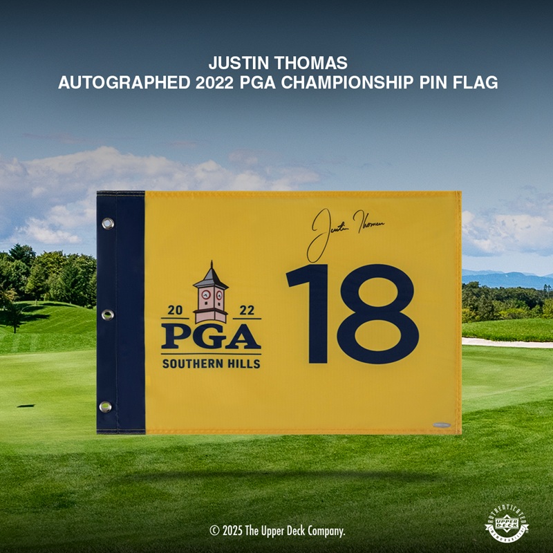 UpperDeckSports's tweet photo. Collect exclusive golf memorabilia from some of the top golfers in this week's tournament like Rory Mcllroy, Collin Morikawa, and Justin Thomas! Varying from autographed prints, pin flags, polos, and more! Shop now and own a piece of golf history today!