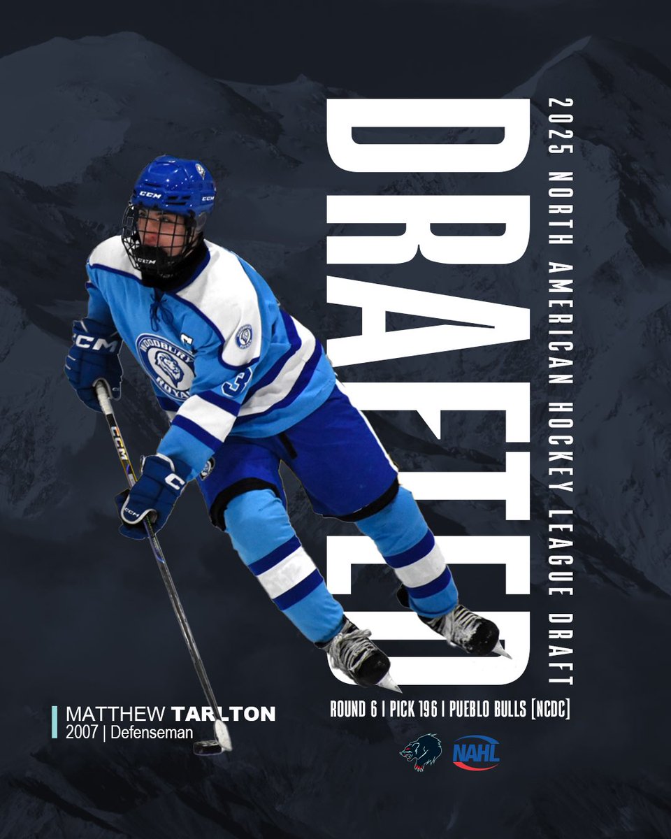 The Anchorage Wolverines select 𝐌𝐚𝐭𝐭𝐡𝐞𝐰 𝐓𝐚𝐫𝐥𝐭𝐨𝐧 in 𝐑𝐨𝐮𝐧𝐝 𝟔 of the 2025 North American Hockey League Draft with the 𝐍𝐨. 𝟏𝟗𝟔 overall pick 

#LetsRage | #NAHLDraft2025