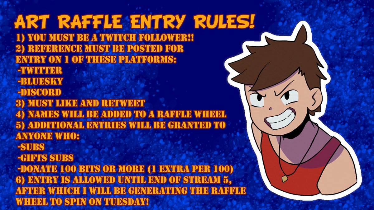 🚨 As mentioned below, I AM DOING AN ART RAFFLE! One winner will be chosen to get art of their choice from me! It can be something from my comms list or original! If you go by a different name on the purple app, make sure to share that with your ref so i can confirm your entry!