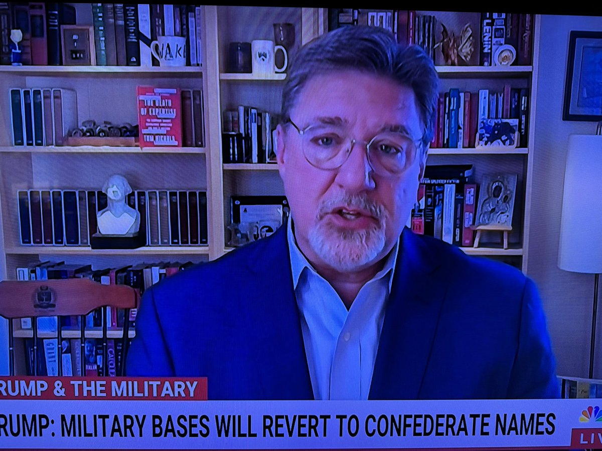 BillCatlette's tweet image. “Most other countries are governed by grownups.” Tom Nichols via #DeadlineWH re renaming of American military bases to Civil War era names