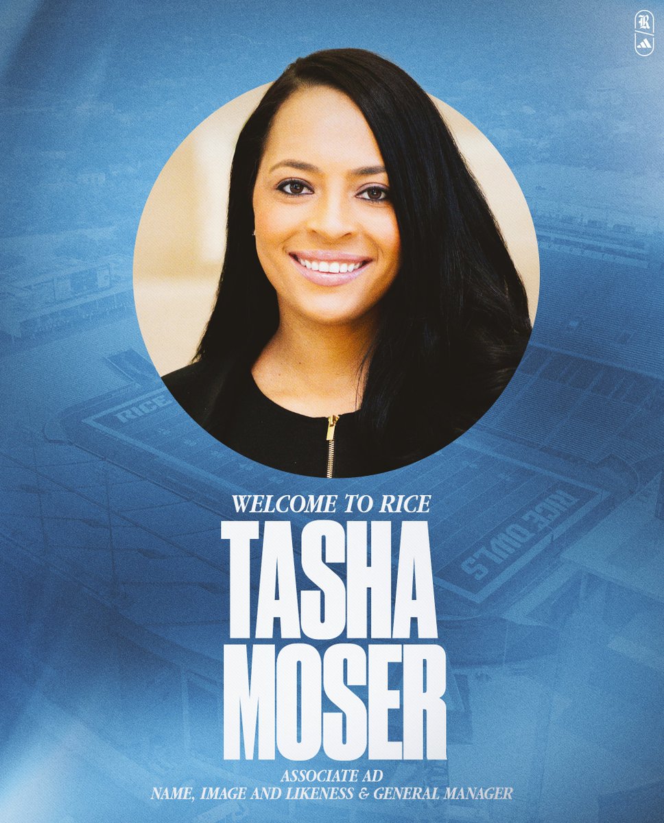 Olympian &amp; world champion gymnast, attorney, and athlete advocate to lead the Owls' NIL efforts. 

riceowls.co/Tasha-Moser