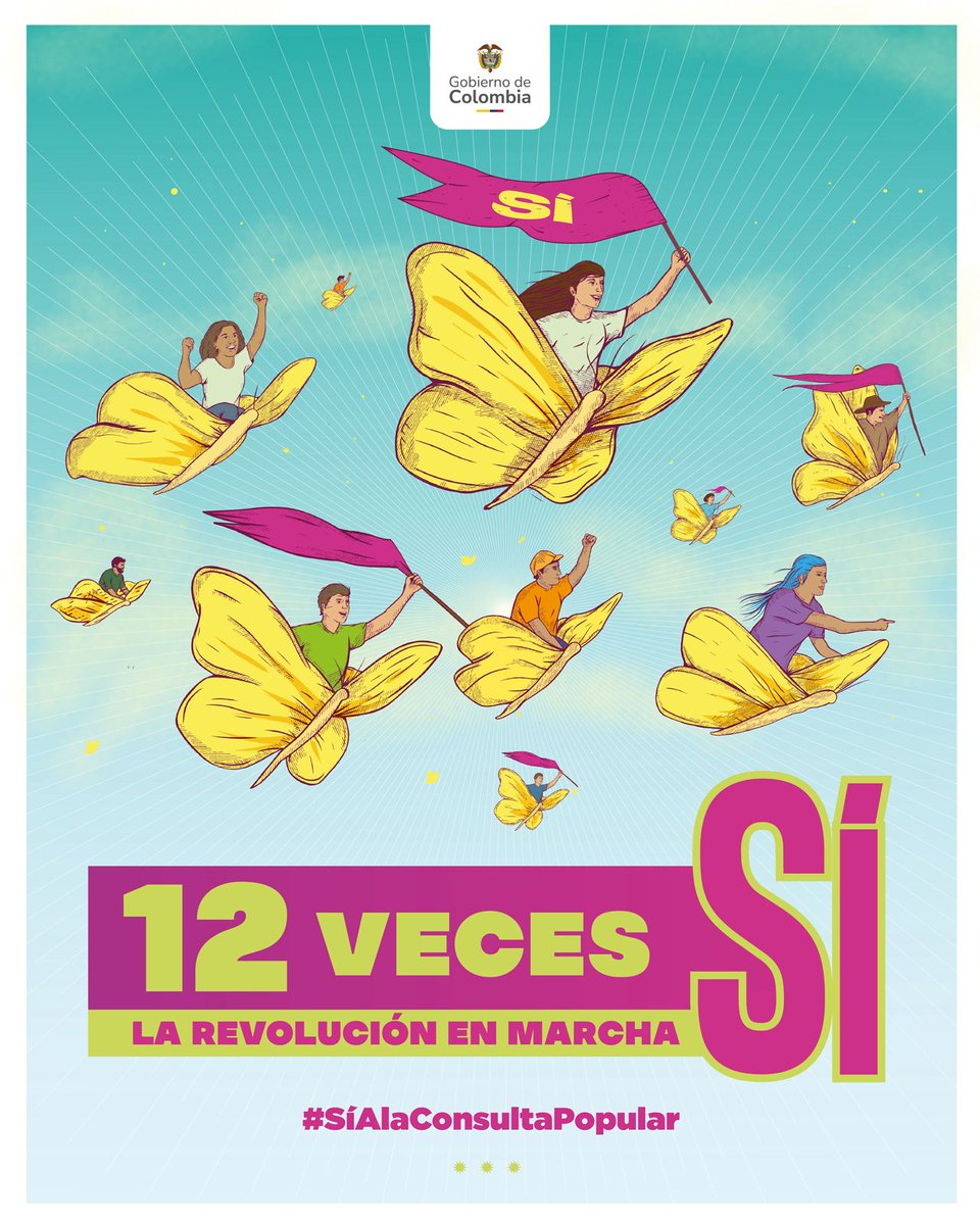 Pelicolombianas's tweet photo. Ahora el pueblo de Colombia tiene en sus manos la posibilidad de decidir sobre el rumbo de sus derechos laborales.

La Consulta Popular permitirá que los trabajadores sean escuchados: DOCE VECES SÍ. 
#LaConsultaEsDemocracia https://t.co/HnQHJ0psut