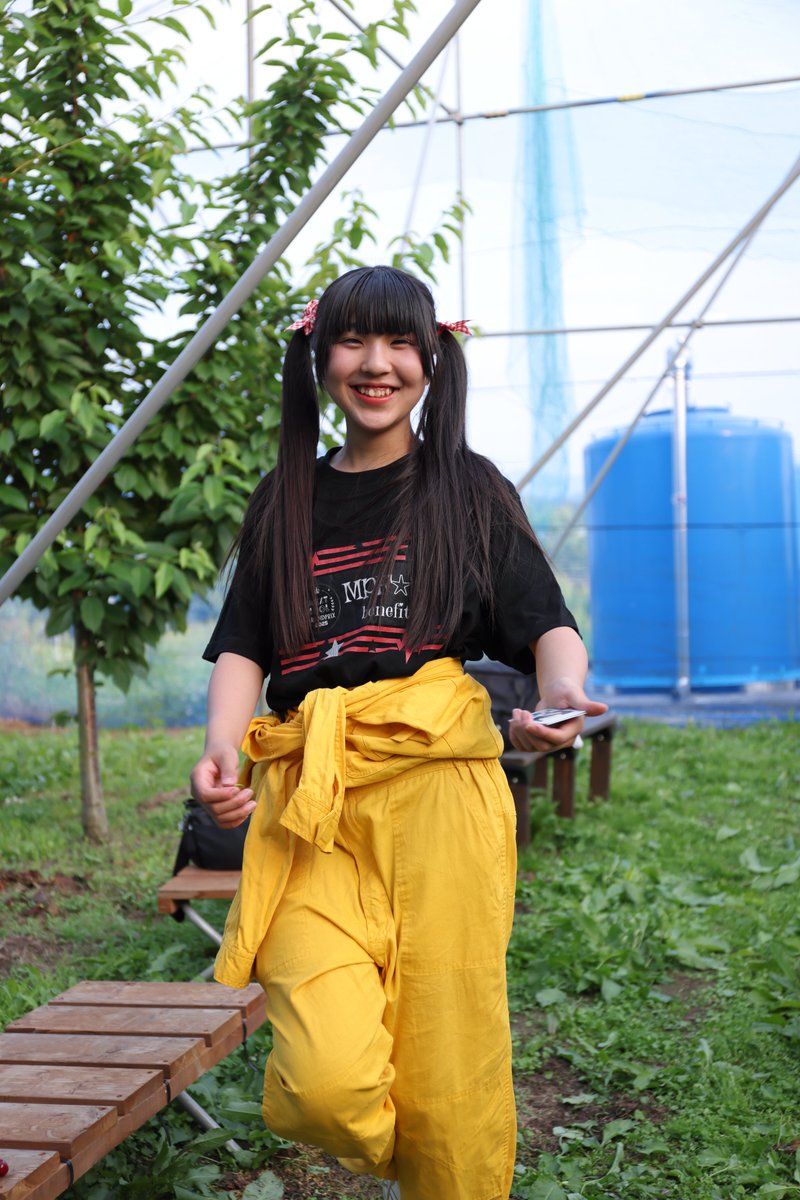 2025年6月8日（天童ふる里果樹園） 
さくらんぼ狩り交流会2025 
MPF☆B（研究生）／らんらん 
#山形 #MPFｴﾝﾀﾒ #MPF_B #らんらん 
#天童 #天童ふる里果樹園 #さくらんぼ 
#さくらんぼ狩り交流会