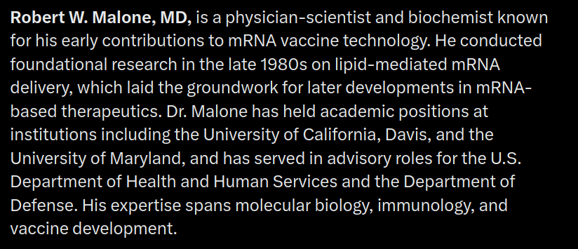 RFK Jr. just named Robert Malone to his ACIP:
x.com/SecKennedy/sta…

If you seriously can't see the game going on here, I don't think I can help you at this point.