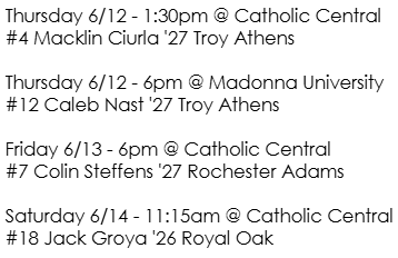 South Oakland A's 16u - McMullen (@soa16umcmullen) on Twitter photo South Oakland A's McMullen
Starters this weekend for
<a href="/ExposedatGrands/">Exposure at the Grands</a>
<a href="/MacklinCiurla/">Macklin Ciurla</a>
<a href="/CalebNast12/">Caleb Nast</a>
<a href="/jackgroya/">Jack Groya</a> South Oakland A's McMullen
Starters this weekend for
<a href="/ExposedatGrands/">Exposure at the Grands</a>
<a href="/MacklinCiurla/">Macklin Ciurla</a>
<a href="/CalebNast12/">Caleb Nast</a>
<a href="/jackgroya/">Jack Groya</a>