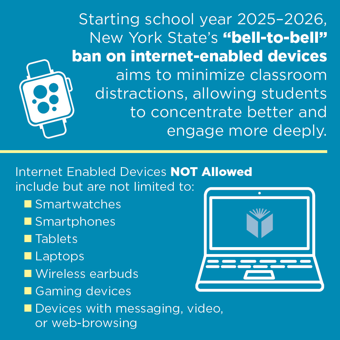 Yonkers Public Schools (@yonkersschools) on Twitter photo New York's statewide "bell-to-bell" restrictions on Internet-enabled devices in all public schools, including smartphones and smartwatches, will go into effect in September 2025.
Please join Superintendent <a href="/AnibalSolerJr/">Aníbal Soler, Jr.</a> for an important virtual Town Hall to discuss how this New York's statewide "bell-to-bell" restrictions on Internet-enabled devices in all public schools, including smartphones and smartwatches, will go into effect in September 2025.
Please join Superintendent <a href="/AnibalSolerJr/">Aníbal Soler, Jr.</a> for an important virtual Town Hall to discuss how this