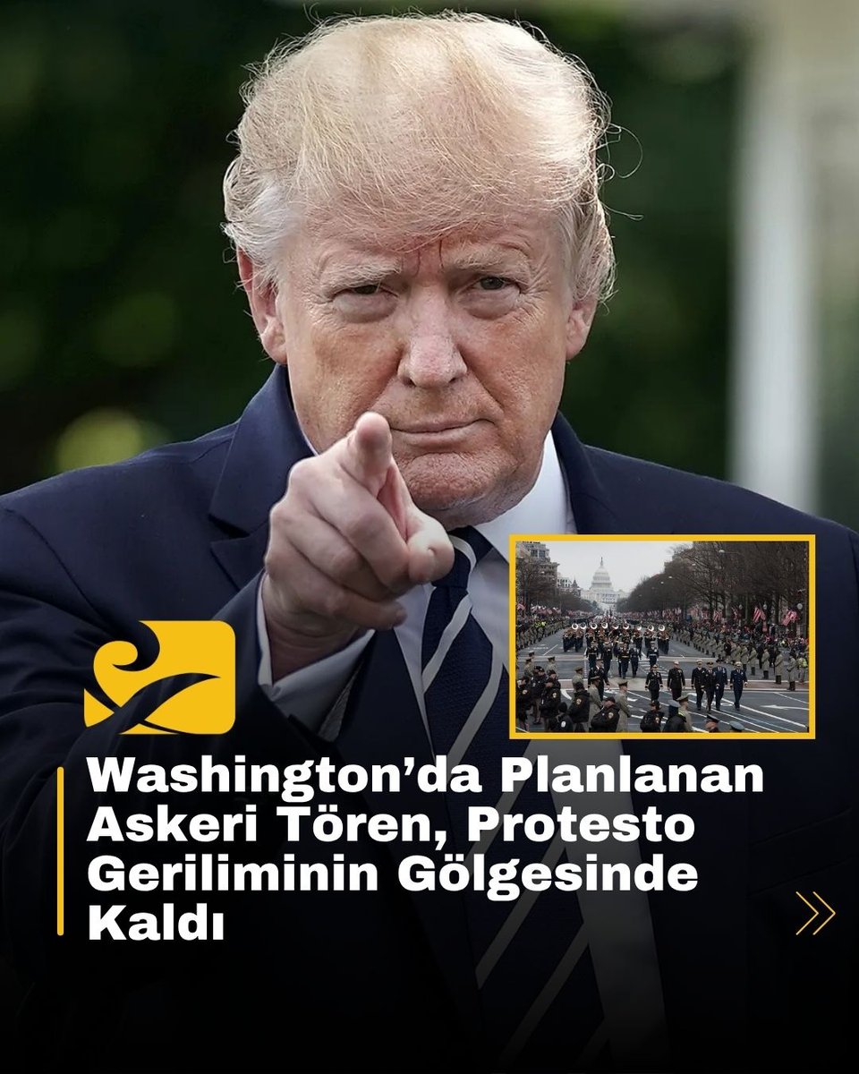 Washington’da Planlanan Askeri Tören, Protesto Geriliminin Gölgesinde Kaldı.

⚠️ Trump’tan protestoculara tehdit: “Çok büyük güçle karşılanacaklar!”
🎖️ Askeri geçit töreni Cumartesi Washington’da
📢 “No Kings” protestoları kapıda
#Trump #Protesto #Washington #AskeriTören #NoKings