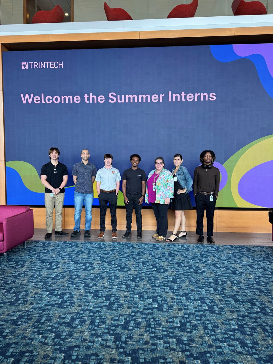 TrintechInc's tweet image. Welcomed our incredible interns at our Plano, TX office with cookies and coffee! ☕🍪 We're thrilled to have such bright talent on board and can’t wait to see what they’ll accomplish this summer.
#TrintechCulture #InternshipProgram #MeetTheInterns #PlanoTX #LifeAtTrintech