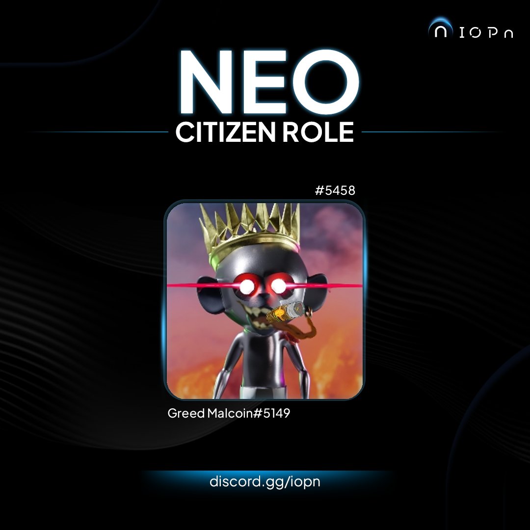 claimed my Neo-Citizen identity in <a href="/IOPn_io/">IOPn</a>.
upcoming Layer-1 that I’m early to.
get yours at discord.gg/iopn