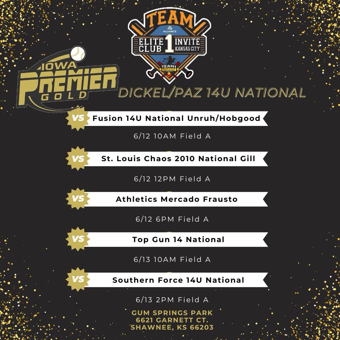Colbie Tressel 2029 (@colbietressel) on Twitter photo Can’t wait to get back on the field in Kansas City for the Team 1 Elite Club Invite! Come check us out! <a href="/OliviaHPaz1997/">Olivia Paz</a> <a href="/IowaPremierFP/">Iowa Premier Fastpitch</a> <a href="/Coach_Bolden/">Jason Bolden</a> Can’t wait to get back on the field in Kansas City for the Team 1 Elite Club Invite! Come check us out! <a href="/OliviaHPaz1997/">Olivia Paz</a> <a href="/IowaPremierFP/">Iowa Premier Fastpitch</a> <a href="/Coach_Bolden/">Jason Bolden</a>
