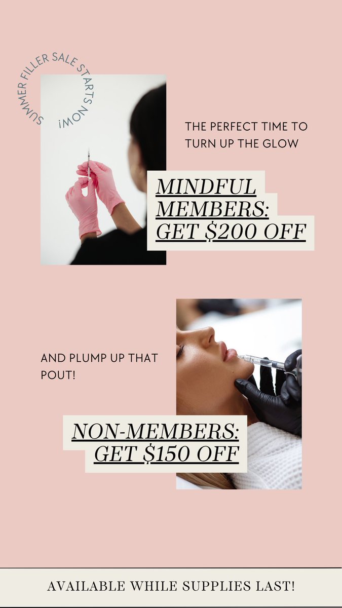 MindfulWSpa's tweet photo. Our Summer Lip Filler Sale is HERE! 💉💋
• Mindful Members: $200 OFF
• Non-Members: $150 OFF

Hurry—limited availability!
Note: Full syringe purchase required to qualify. https://t.co/TS0wNeqjDD