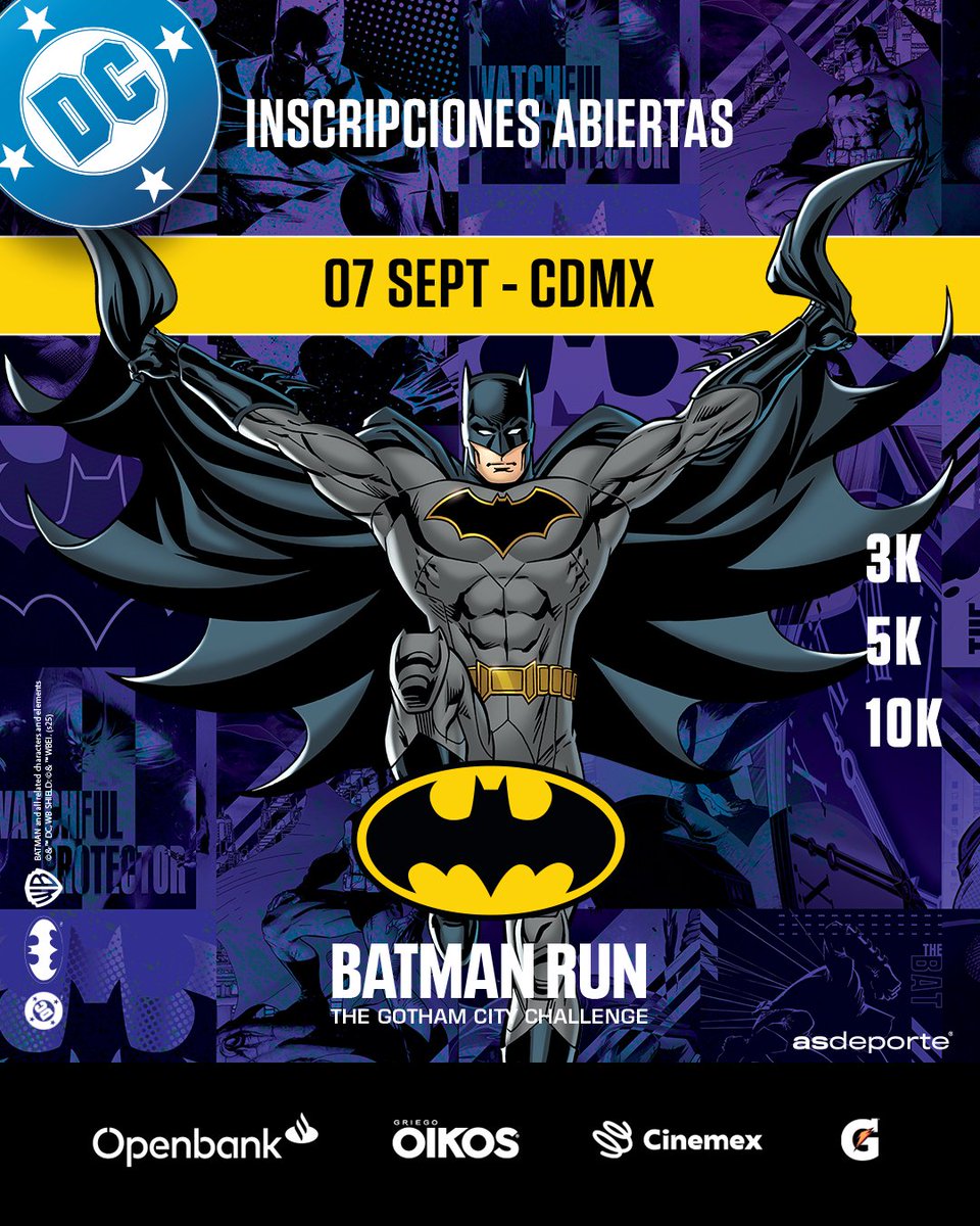 asdeporte's tweet photo. 🦇 GOTHAM CITY TE NECESITA… CORRIENDO 🚨
Ya puedes inscribirte a #BatmanRun porque para ser un héroe no se necesita máscara. Solo tus tenis, tu fuerza de voluntad y las calles listas para recibirte.
Lo importante es salir de las sombras y conquistar la ciudad. Nos vemos el 7 de septiembre para correr 3, 5 o 10 km 🏃♂️🏃♀️
👧🏻 ¡NIÑOS RUNNERS! 👦🏻
La distancia de 3K estará disponible para niños a partir de 10 años ⚠️
🦇 Responde al llamado aquí: https://t.co/FagyAGssWn
#TúEresElHéroe #GothamCorre