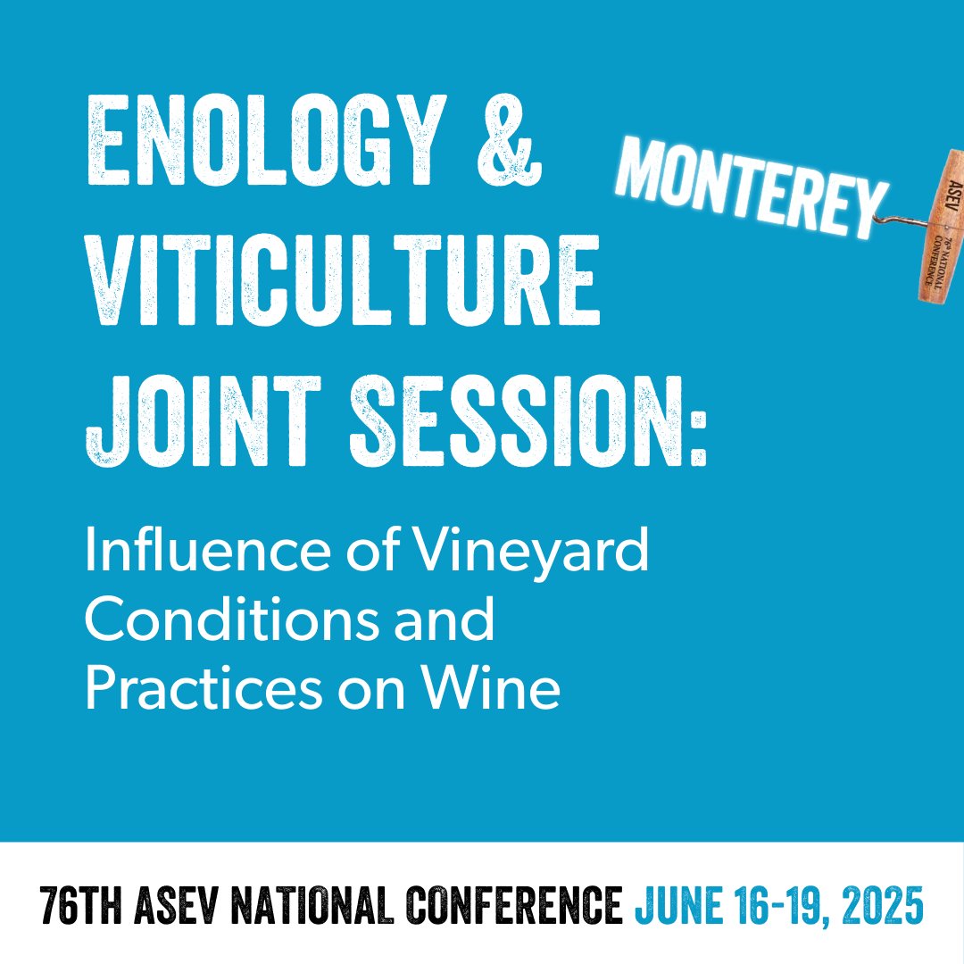 Join us on June 19 for the first-ever ASEV Enology and Viticulture Joint Session, exploring the influence of vineyard conditions and practices on wine. Check out the report abstracts for a preview of what's to come: bit.ly/4iTcCEs.
