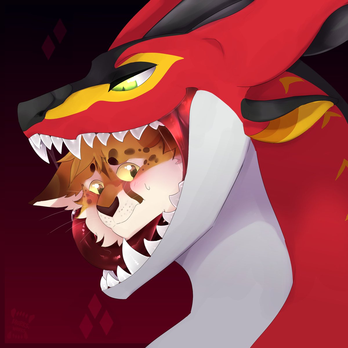 I absolutely love this YCH type, it does my heart so much good imagining a very happily fed Torch! Today's catch is Xavier, and I do so love his design ^^ I also hope he enjoys his time with this hungry dragoness~